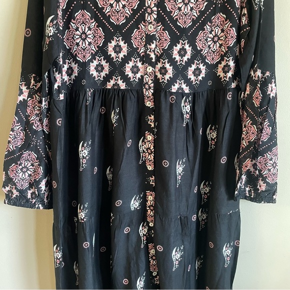 Ananda’s Collection Button Down Maxi Dress Long Sleeve India 100% Rayon - Picture 8 of 14